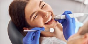 Patient receiving dental care tips at 92 Dentistry, Portland, OR.